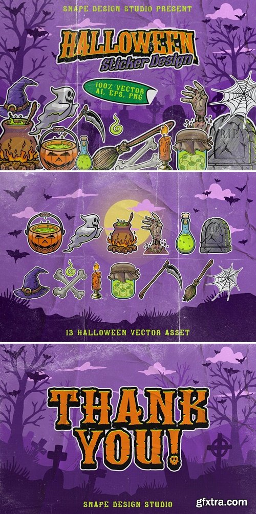 Halloween Sticker Pack Design 3BAUG36