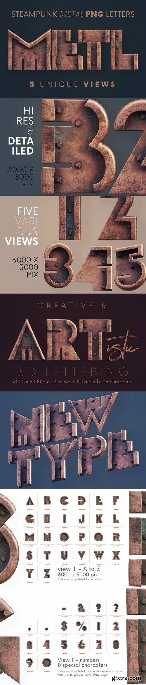 Creativemarket - Steampunk Metal - 3D Lettering 6221382