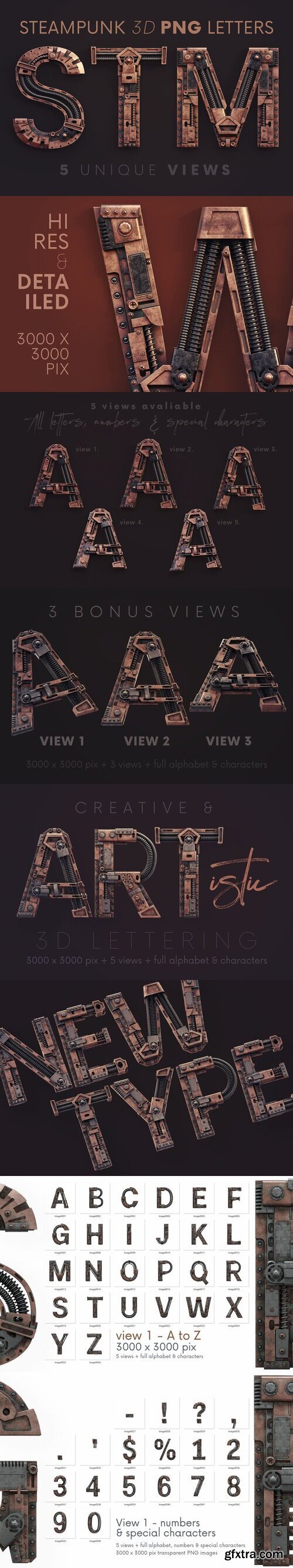 Creativemarket - Steampunk - 3D Lettering 6302596