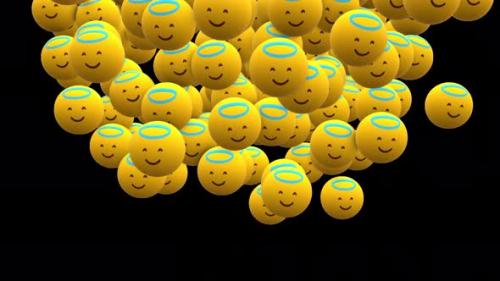 Videohive - Smiling Angel Emoji Screen Transitions Alpha Channel - 40790088 - 40790088