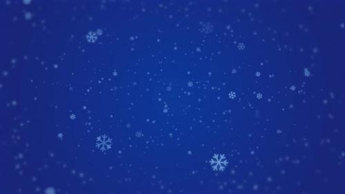 Videohive - Snowflakes Falling Christmas With Blue Background Animation - 40753815 - 40753815