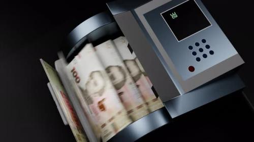 Videohive - 100 Ukrainian hryvnia in cash dispenser. Withdrawal of cash from an ATM. - 40754471 - 40754471