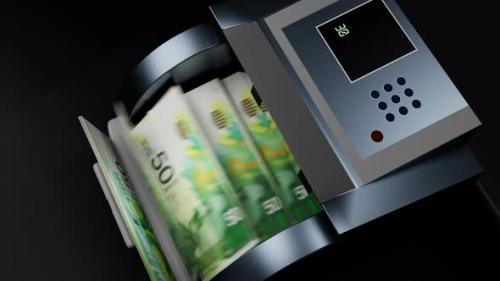 Videohive - 50 Israeli shekels in cash dispenser. Withdrawal of cash from an ATM. - 40754472 - 40754472