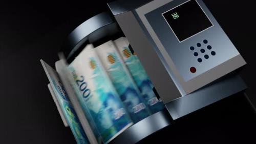 Videohive - 200 Israeli shekels in cash dispenser. Withdrawal of cash from an ATM. - 40754475 - 40754475