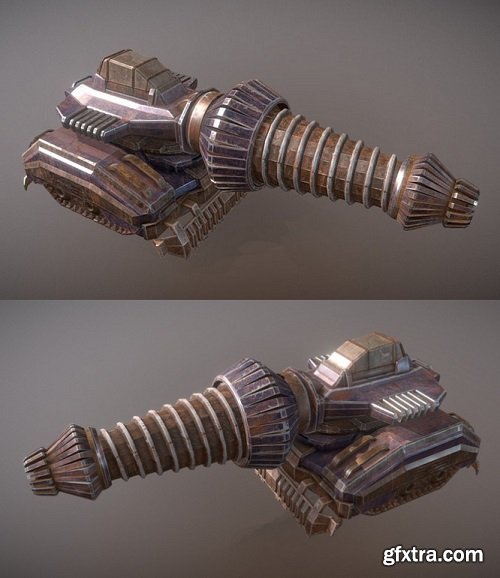 Drill Tank Animated 3D Model