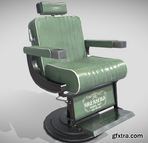 Barbershop Chair Asset 3D Model