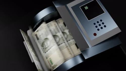 Videohive - 500 Indian rupees in cash dispenser. Withdrawal of cash from an ATM. - 40754467 - 40754467