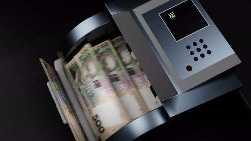 Videohive - 500 Ukrainian hryvnia in cash dispenser. Withdrawal of cash from an ATM. - 40754470 - 40754470