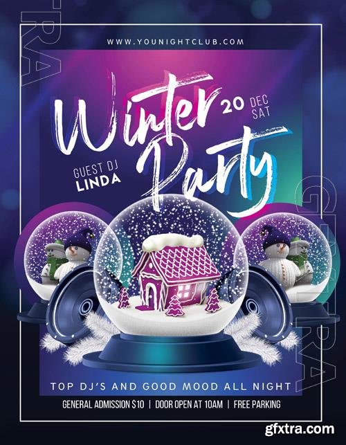 Winter Party beautiful Flyer PSD