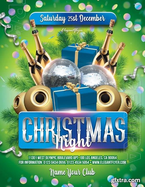 Christmas night beautiful flyer PSD