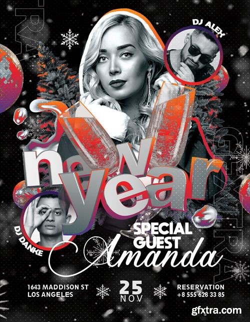 New Year beautiful Flyer PSD