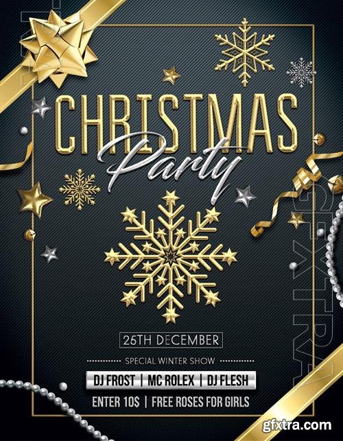 Christmas party beautiful flyer PSD