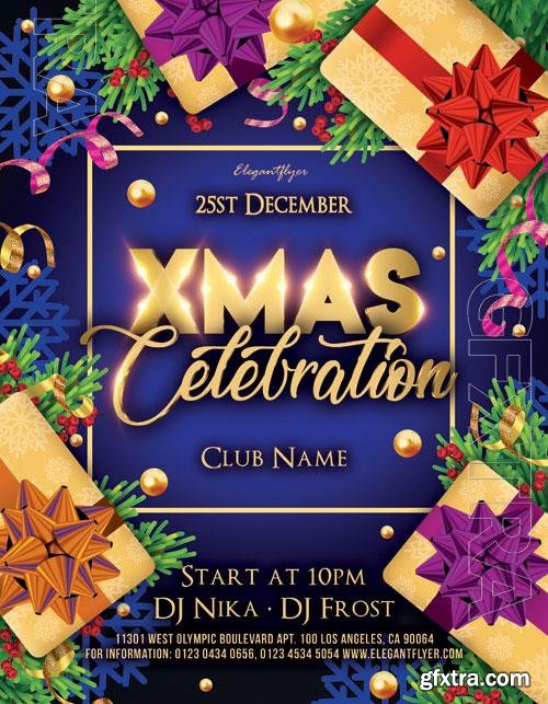 Christmas celebration beautiful flyer PSD