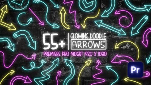 Videohive - 55+ Glowing Doodle Arrow Pack Mogrt - 40807373 - 40807373