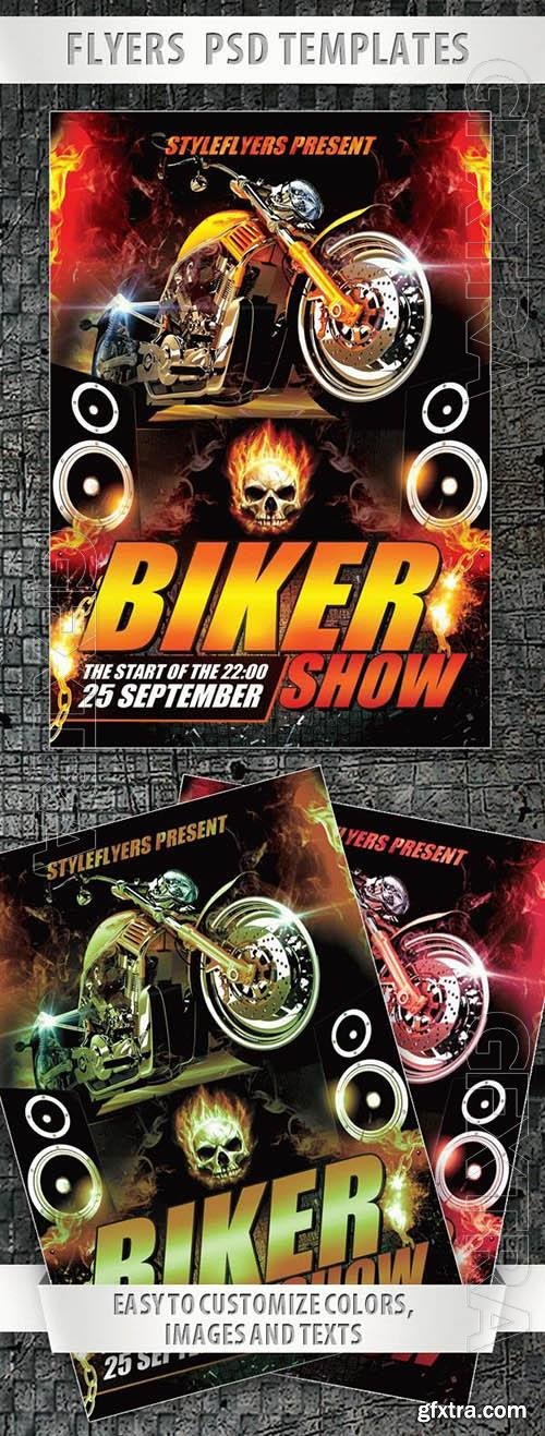 Modern Biker Show Flyer Template PSD