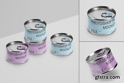 Food Tin Can Mockup Set QGUEGYY