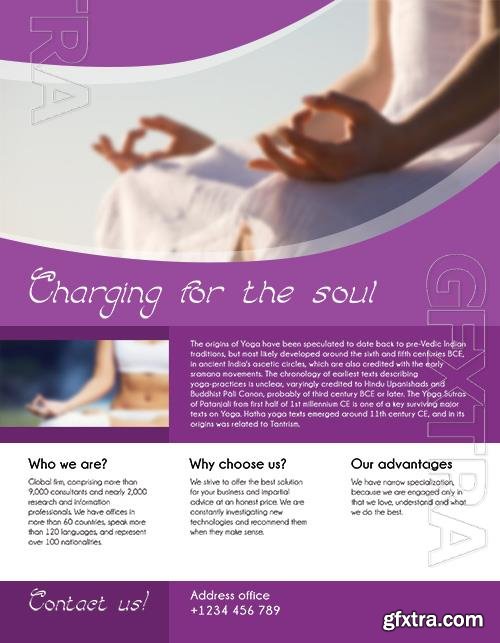 Modern Corporate Yoga Class Flyer and Facebook Cover Template PSD