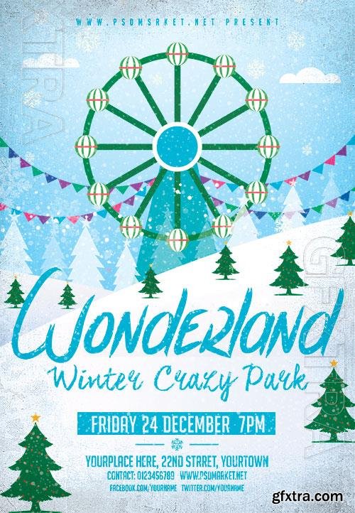 Winter wonderland psd flyer