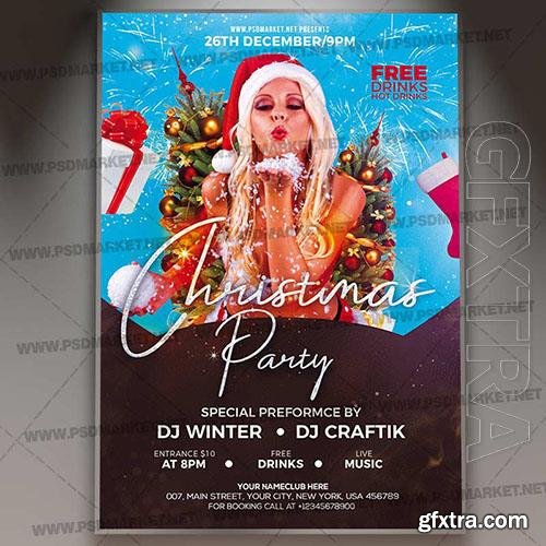 Christmas party night psd flyer