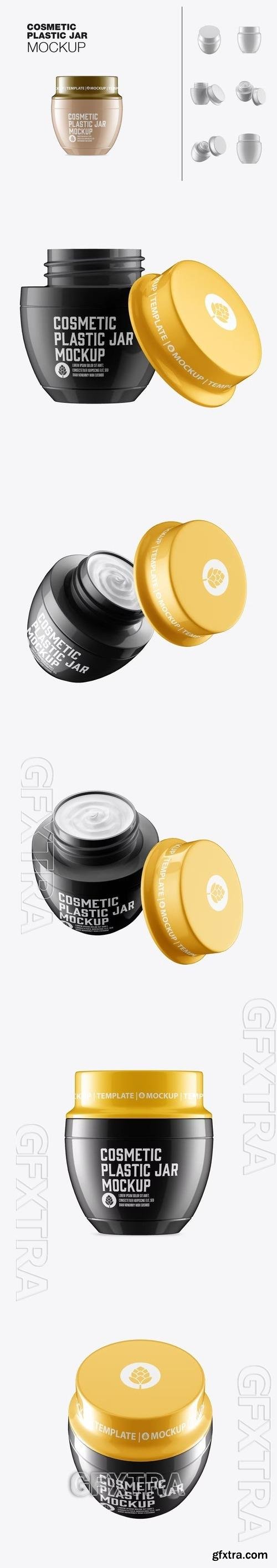 Glossy Cosmetic Jar Cream Mockup B9GEZ4F