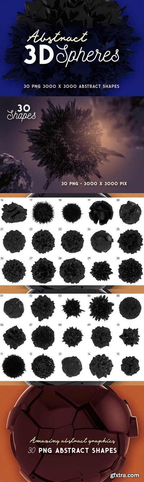 CreativeMarket - 30 Abstract 3D Spheres 4596488