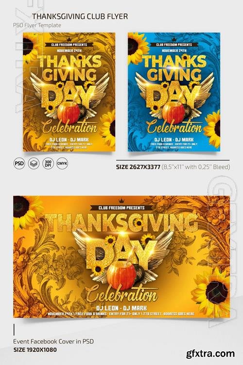 THANKSGIVING CLUB TEMPLATE + INSTAGRAM POST (PSD)