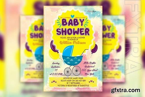 Cartoonish Baby Shower Party Flyer Template