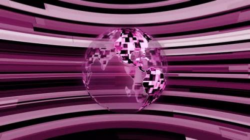 Videohive - Pink Planet Earth Technology News Background - 40632022 - 40632022