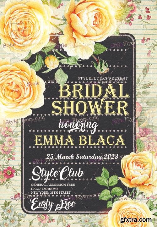 Floral Bridal Shower Party Event Flyer Template