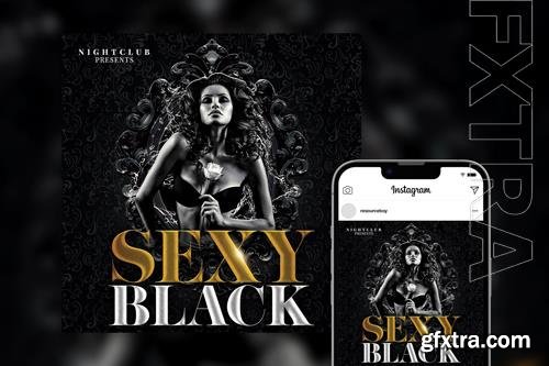 Black and White Sexy Party Instagram Post Template