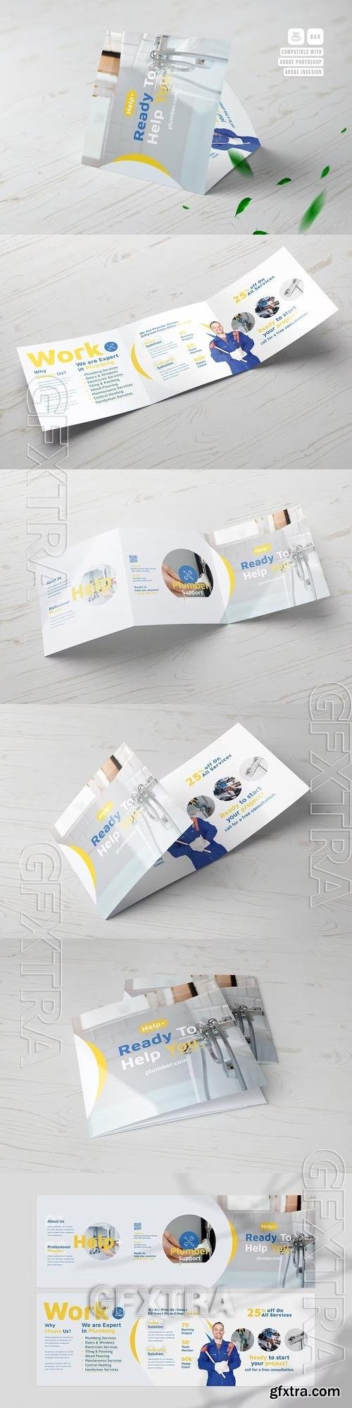 Plumbers Square Trifold Brochure 6M9TAE8