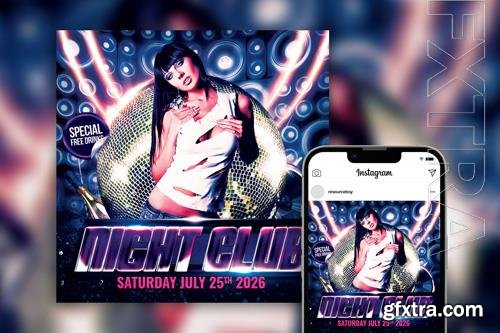 Dazzling Spectacular Nightclub DJ Party Instagram Post Template