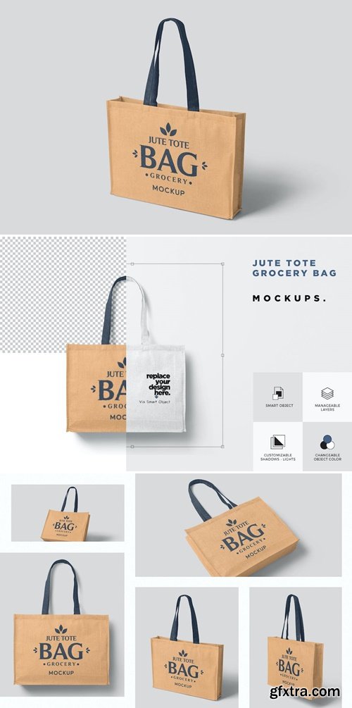 Jute Grocery Bag Mockups W8ZDEJF