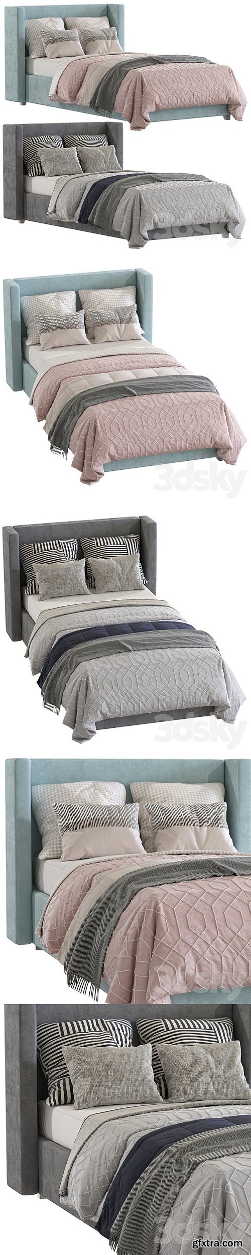 Bed Elliot Shelter Upholstered Headboard 2