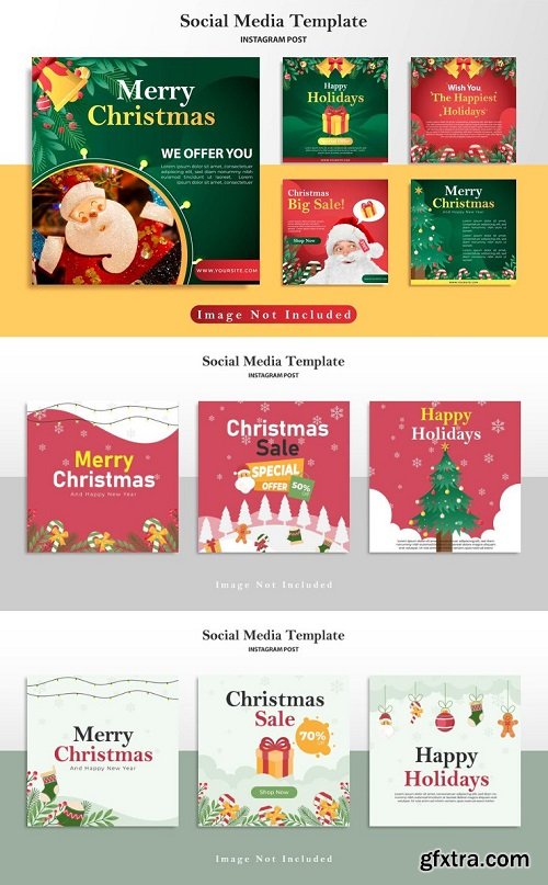 Christmas instagram posts collection premium design