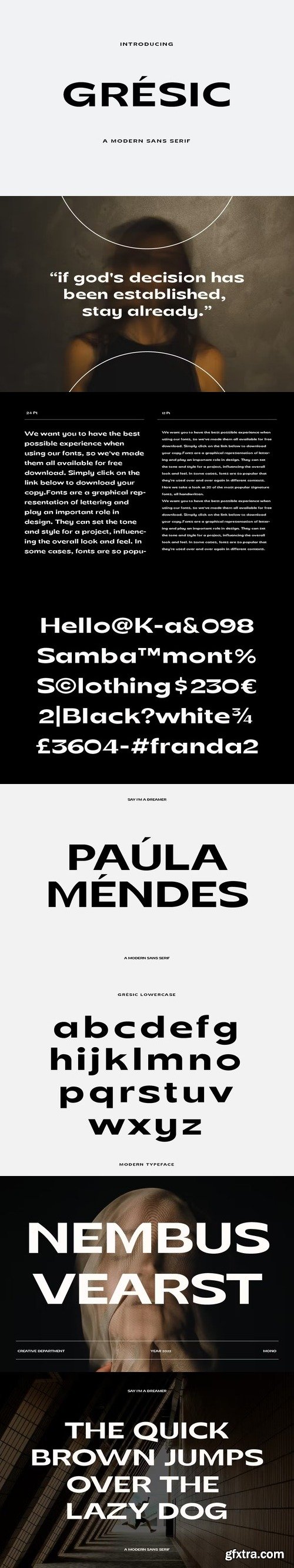 Gresic modern sans serif font