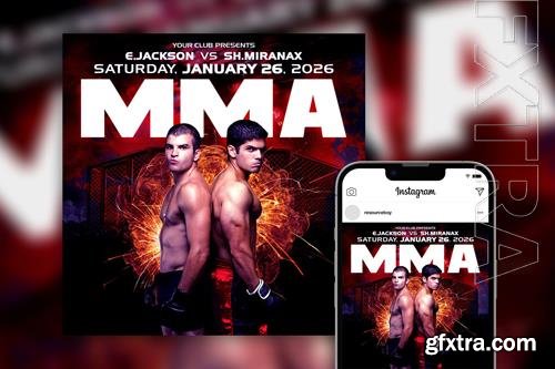 Stunning Spark MMA Fight Instagram Post Template PSD