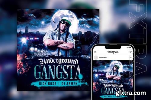 Striking Urban Flame Hip Hop Party Instagram Post Template PSD