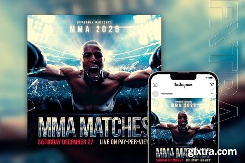 Bold Splendid Boxing Fight Night Instagram Post Template PSD