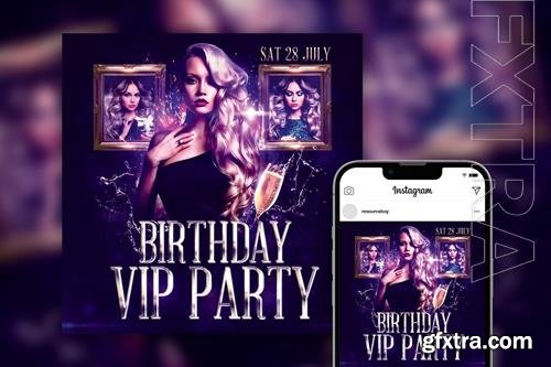 Elegant Splash Birthday Party Instagram Post Template PSD