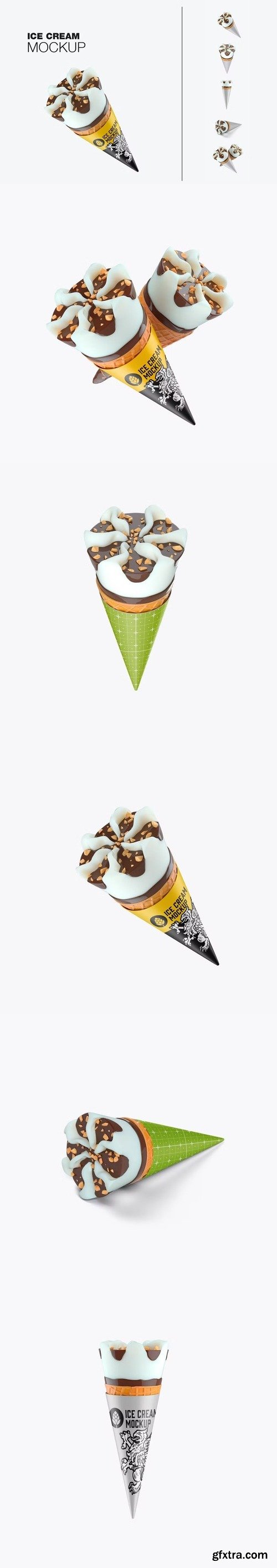 Cone ice cream mockup