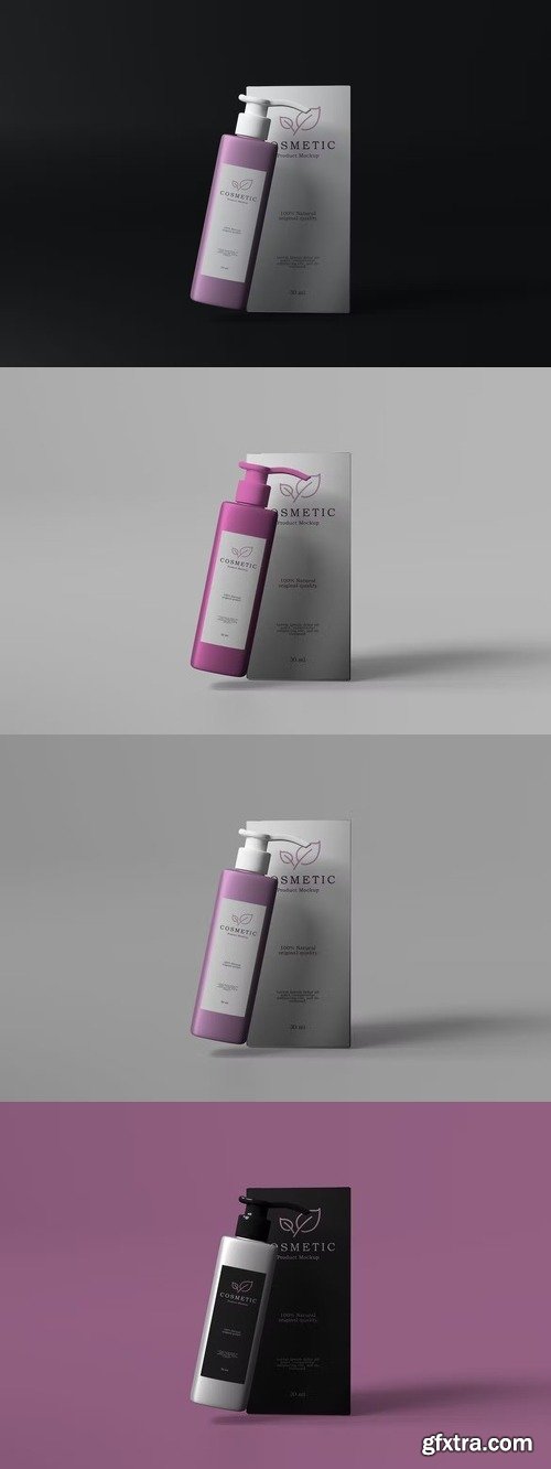 Skincare bottles mockup