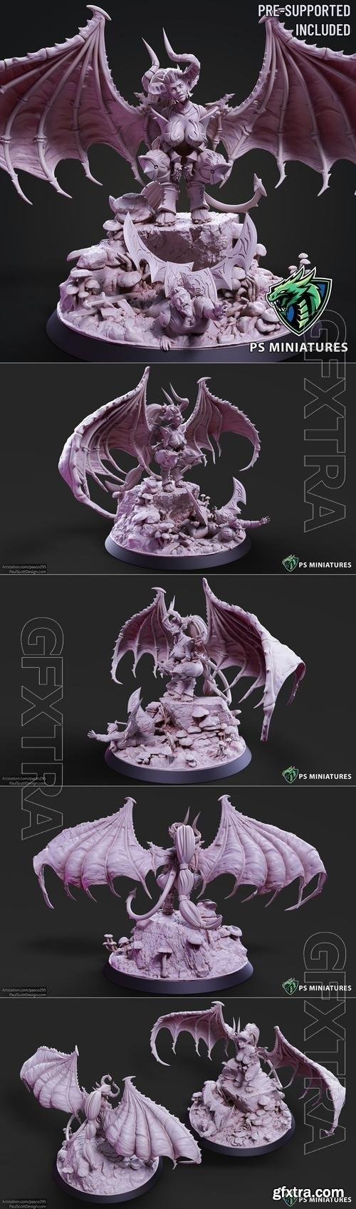 Drow Greater Demonic Valkyrie - Includes Pinup Variant 3D Print