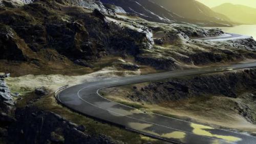 Videohive - Empty Winding Road Towards the White Sands - 40181194 - 40181194