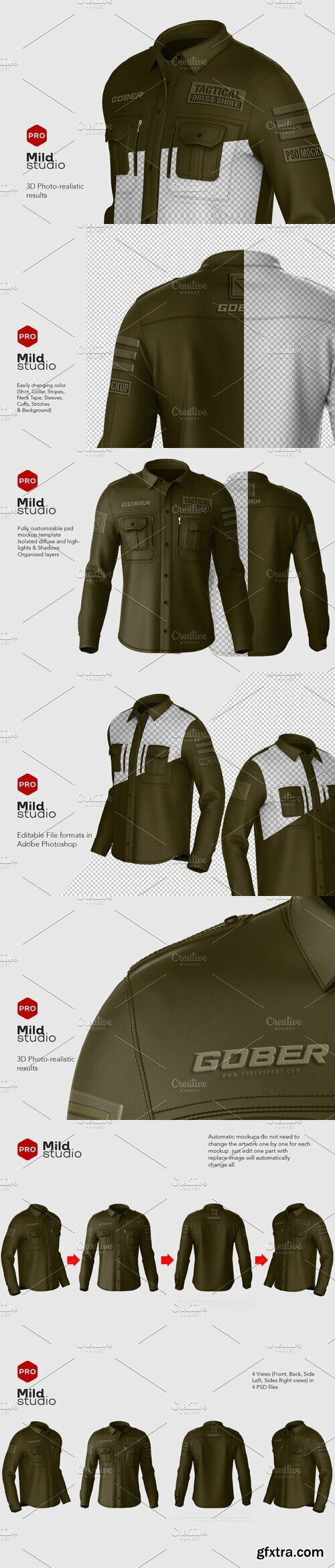 CreativeMarket - Tactical Dress Shirt Mockup v.02 10854063