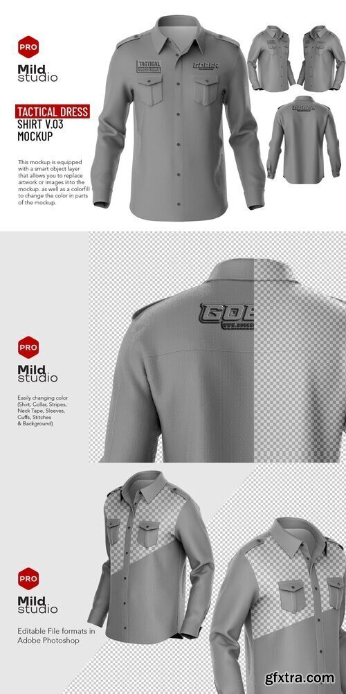 CreativeMarket - Tactical Dress Shirt V.03 Mockup 10855697