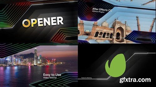 Videohive Neon Slices Opener 40638103