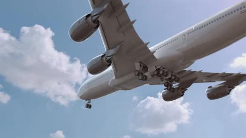 Videohive - Airliner Flying and Landing Amsterdam Holland - 40090170 - 40090170