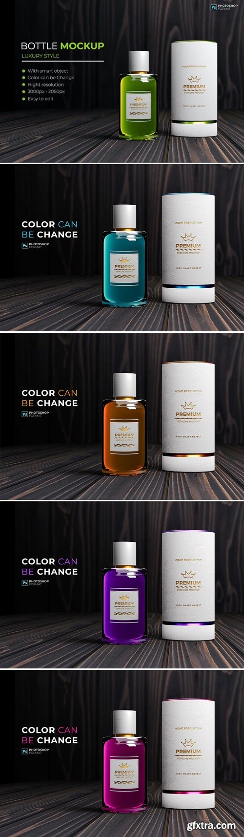 Luxury Bottle Mockup - Realistic Texture VNJ9U4M