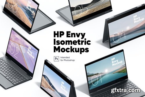 HP Envy Isometric Mockups G9ANG6M